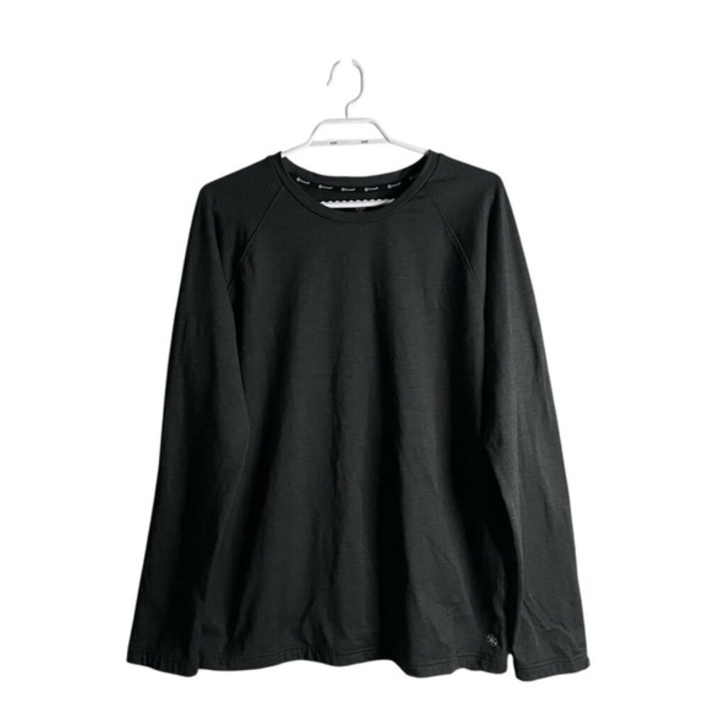 Gaiam Women's Charcoal Gray Crewneck Performance Wear Long Sleeve Shirt